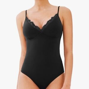 ReoRia Black Lace Detail Shapewear Bodysuit